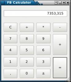 Bedienoberfläche von FB_Calc