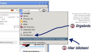 FreeBASIC OpenSearch im Firefox