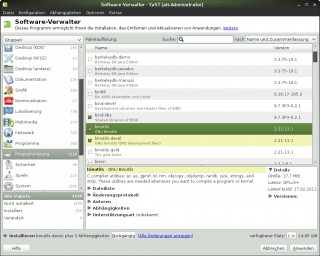 Installation mit Paketmanager-GUI