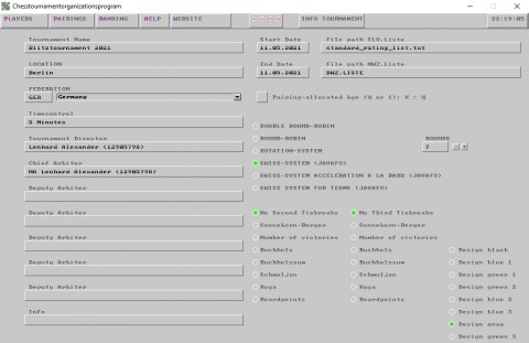 Screenshot zu Download Schachturnierorganisationsprogramm 3.15